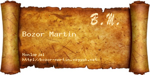 Bozor Martin névjegykártya